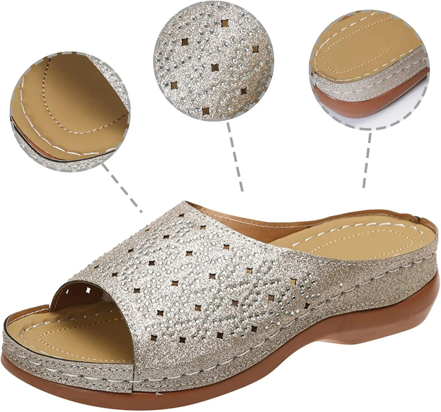 Womens Orthopedic Sandals Comfortable Flip Flops Beach Dressy Wedge Sandal Comfortable Arch Support Orthopedic Shoes 2025 Summer Comfortable Orthotic Wide Shoe for Woman
