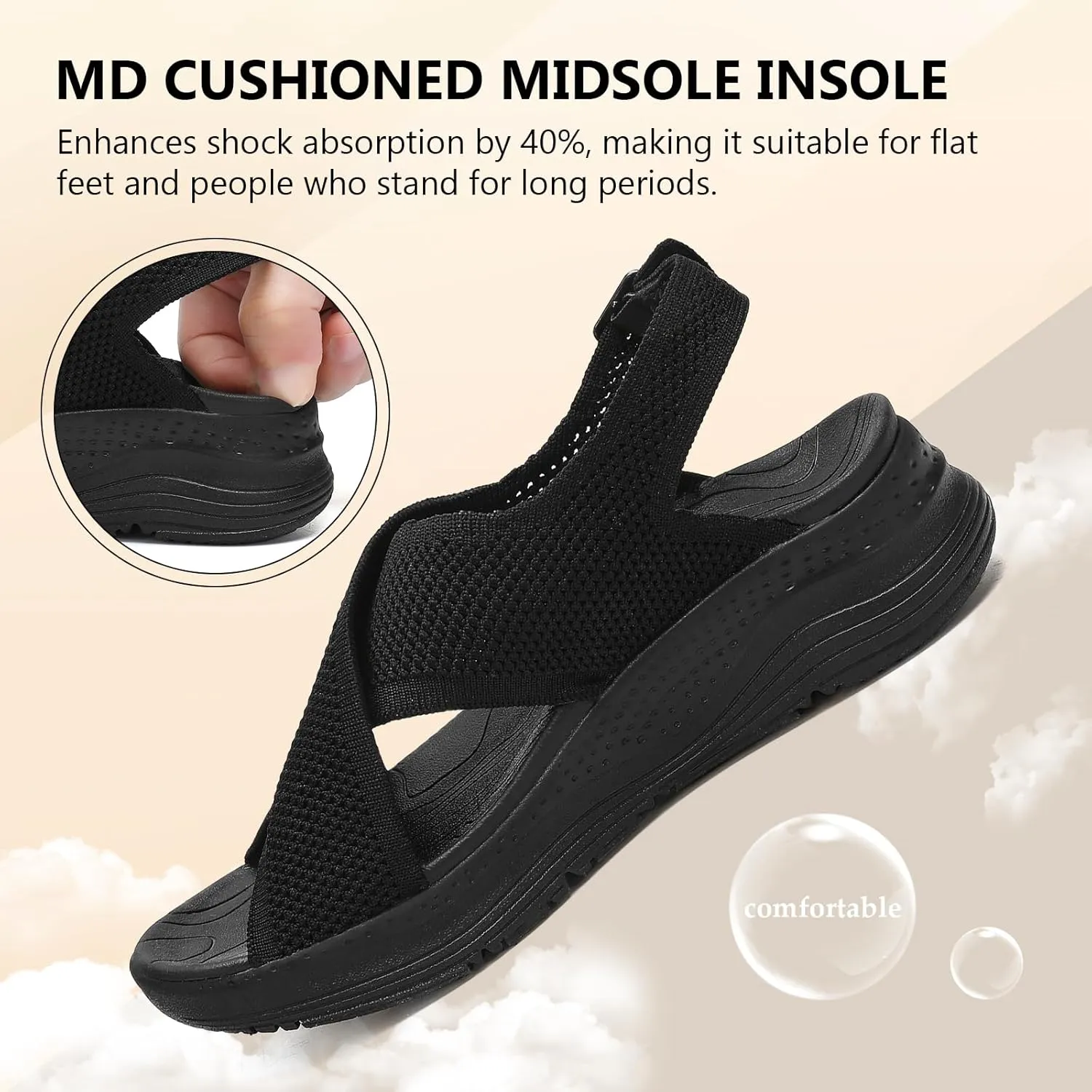 Womens Orthopedic Sandals Ladies Recovery Sport Outdoor Adjustable Strap Sandals with Comfortable Plantar Fasciitis Arch Support