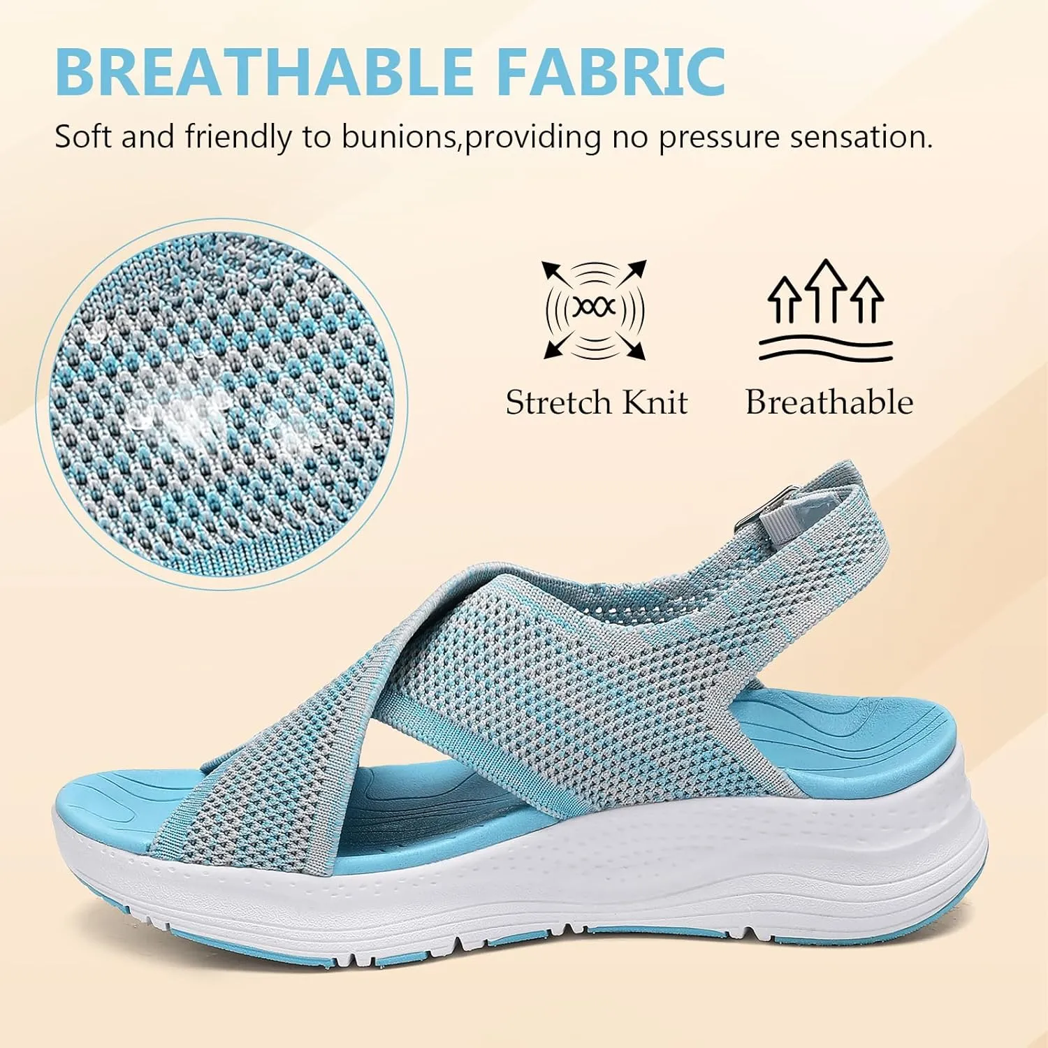 Womens Orthopedic Sandals Ladies Recovery Sport Outdoor Adjustable Strap Sandals with Comfortable Plantar Fasciitis Arch Support