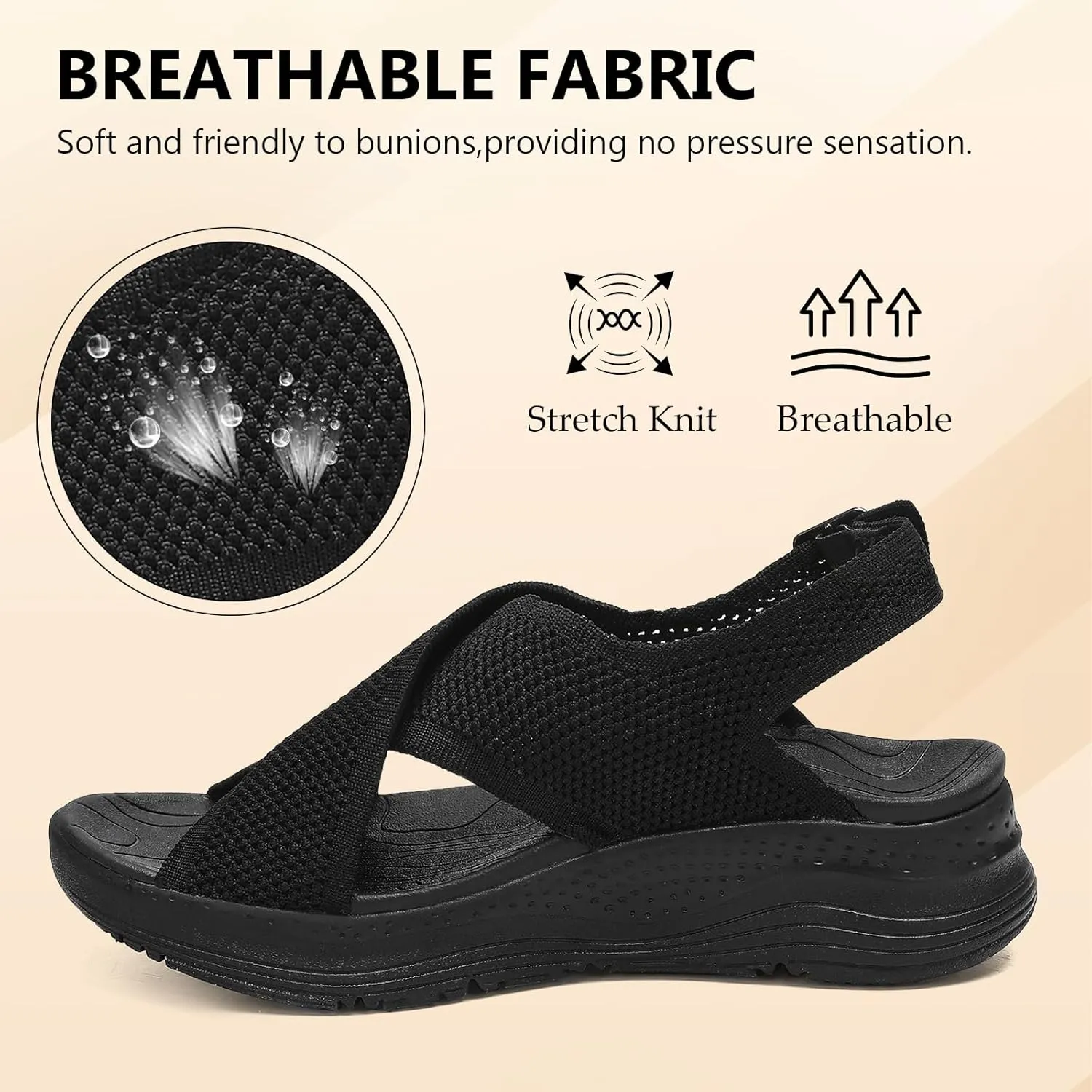 Womens Orthopedic Sandals Ladies Recovery Sport Outdoor Adjustable Strap Sandals with Comfortable Plantar Fasciitis Arch Support