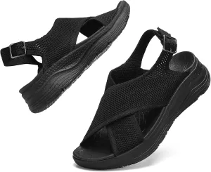 Womens Orthopedic Sandals Ladies Recovery Sport Outdoor Adjustable Strap Sandals with Comfortable Plantar Fasciitis Arch Support