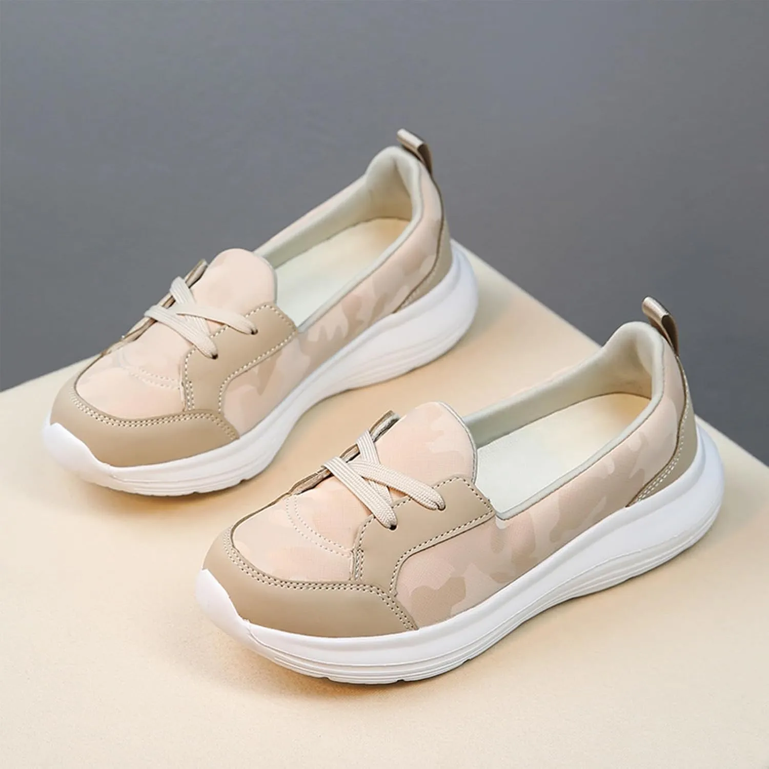 Women's Pattern Print Slip On Walking Shoes Comfortable Casual Arch Support Non-Slip Breathable Soft Sole Low Top Loafers Flats
