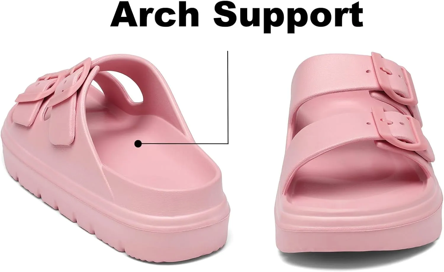Women's Platform & Wedge Sandals with Arch Support for Woman Slides Comfort Lightweight Outdoor Slippers Ultra Cushion
