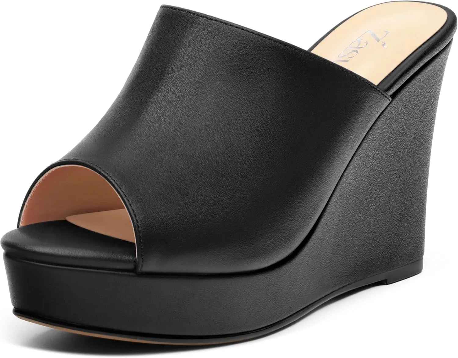 Women's Platform Heels Wedge Sandals Open Toe Slip on High Heels Comfortable Matte Mules Heeled Sandals Dressy Pumps Shoes