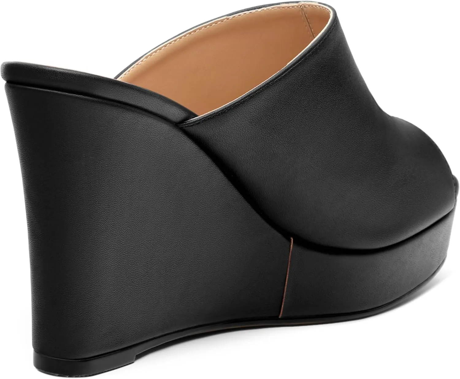 Women's Platform Heels Wedge Sandals Open Toe Slip on High Heels Comfortable Matte Mules Heeled Sandals Dressy Pumps Shoes