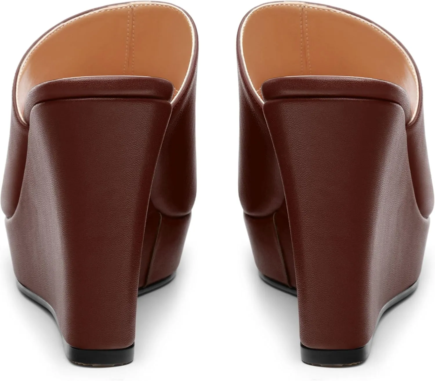 Women's Platform Heels Wedge Sandals Open Toe Slip on High Heels Comfortable Matte Mules Heeled Sandals Dressy Pumps Shoes