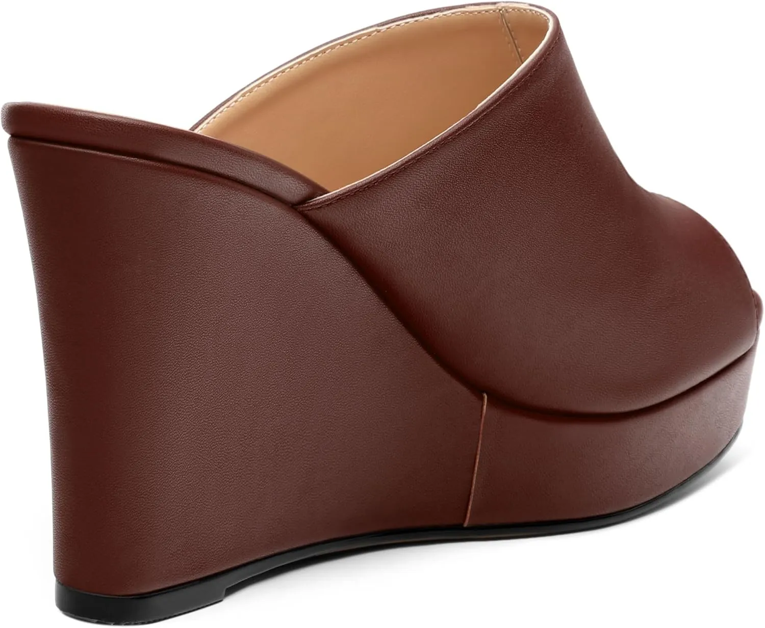 Women's Platform Heels Wedge Sandals Open Toe Slip on High Heels Comfortable Matte Mules Heeled Sandals Dressy Pumps Shoes