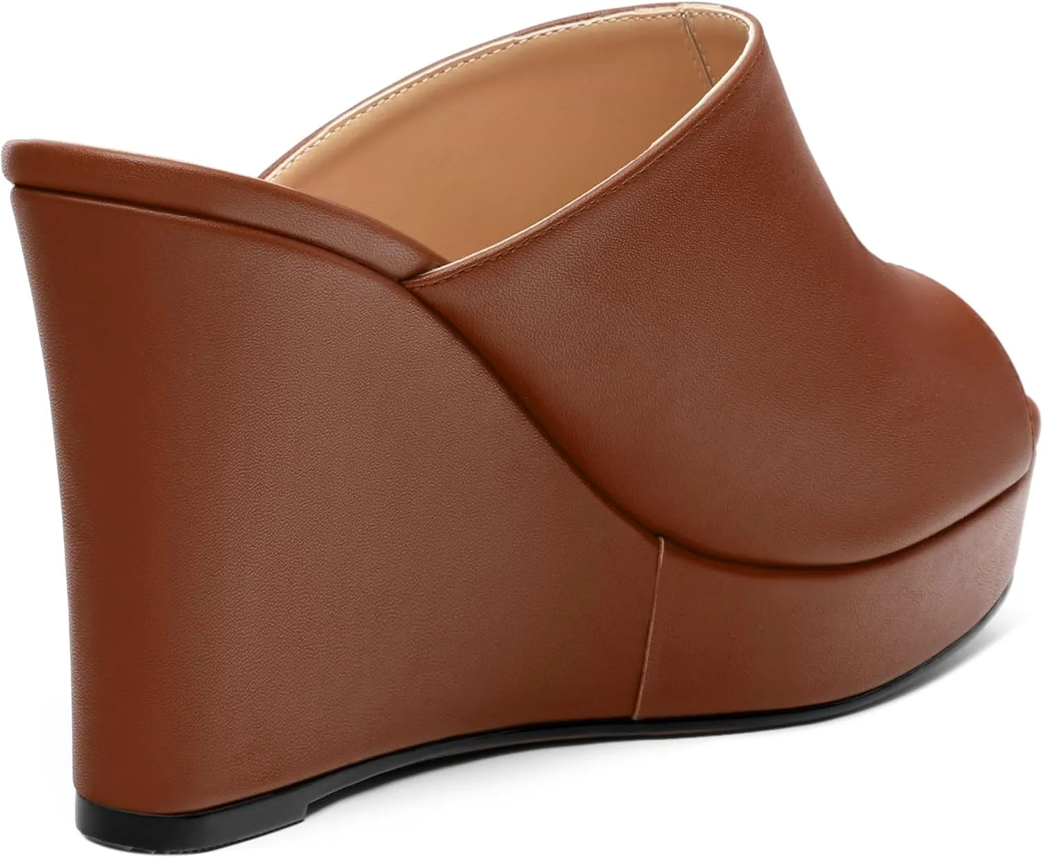 Women's Platform Heels Wedge Sandals Open Toe Slip on High Heels Comfortable Matte Mules Heeled Sandals Dressy Pumps Shoes