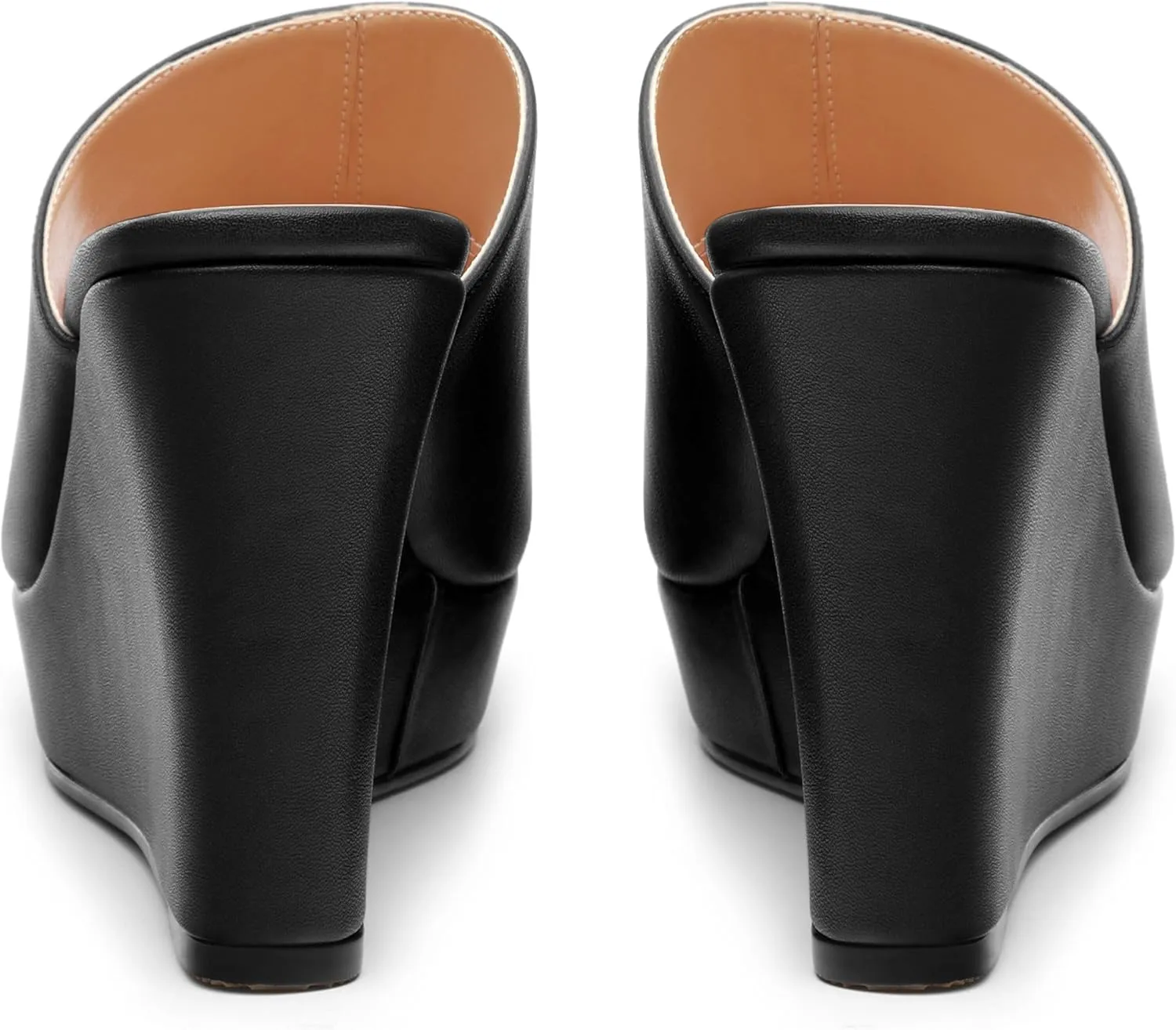 Women's Platform Heels Wedge Sandals Open Toe Slip on High Heels Comfortable Matte Mules Heeled Sandals Dressy Pumps Shoes
