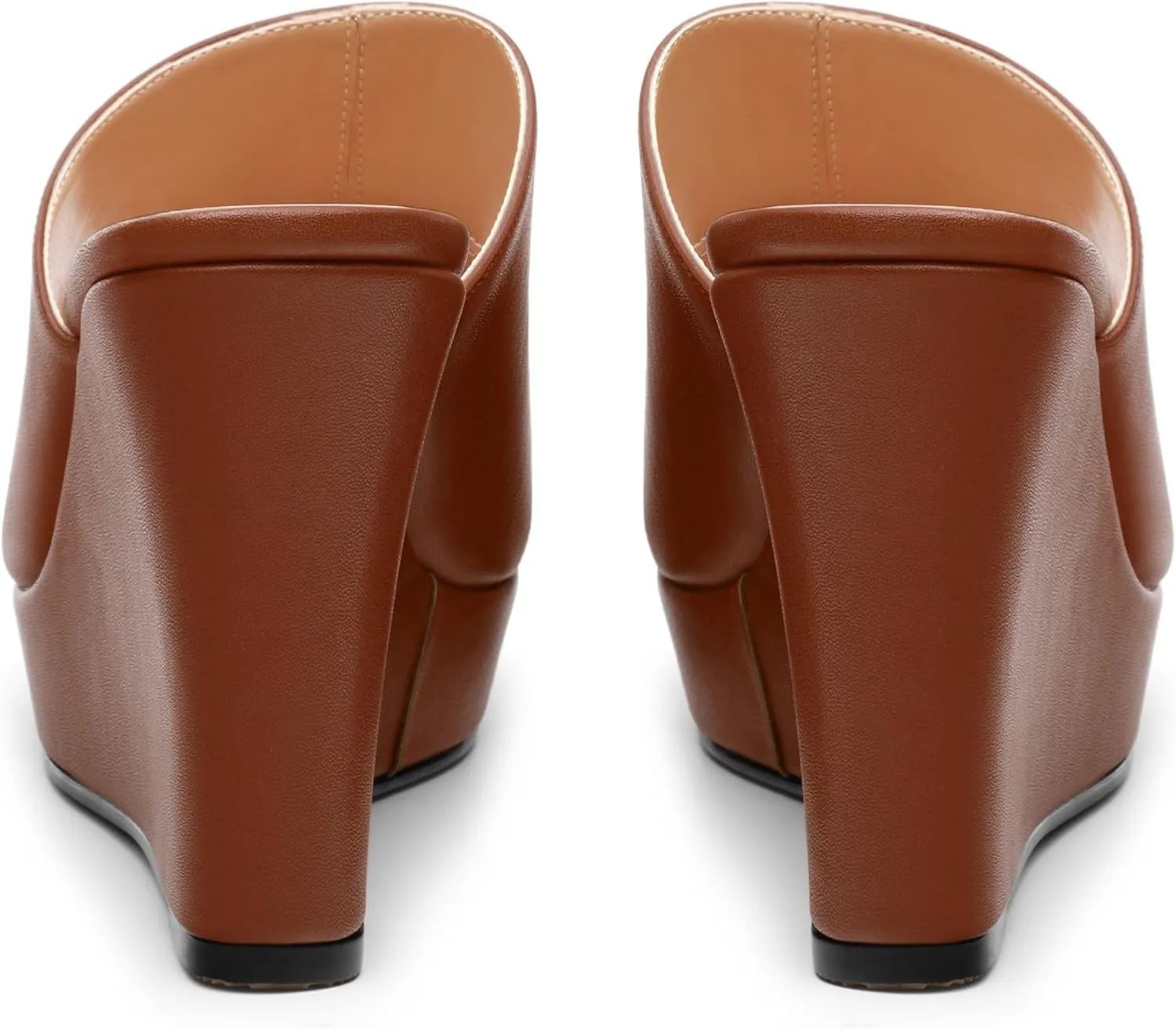 Women's Platform Heels Wedge Sandals Open Toe Slip on High Heels Comfortable Matte Mules Heeled Sandals Dressy Pumps Shoes