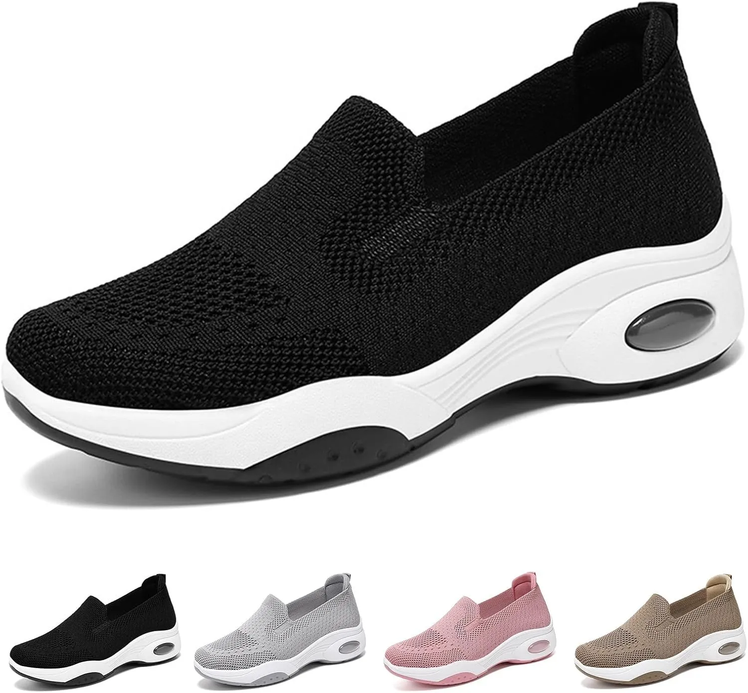 Women's Platform Shoes Flying Weaving Slip On Sneakers Lightweight Comfortable Loafers for Women Casual Breathable Outdoor Walking Shoes