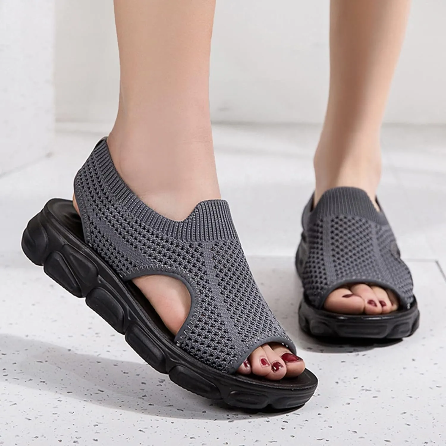 Womens Platform Wedge Sandals Dressy Summer Shoes Comfortable Ankle Strap Open Toe Boho Espadrille Slides for Casual Beach Walking Outdoor Activities Orthopedic Shoes for Women