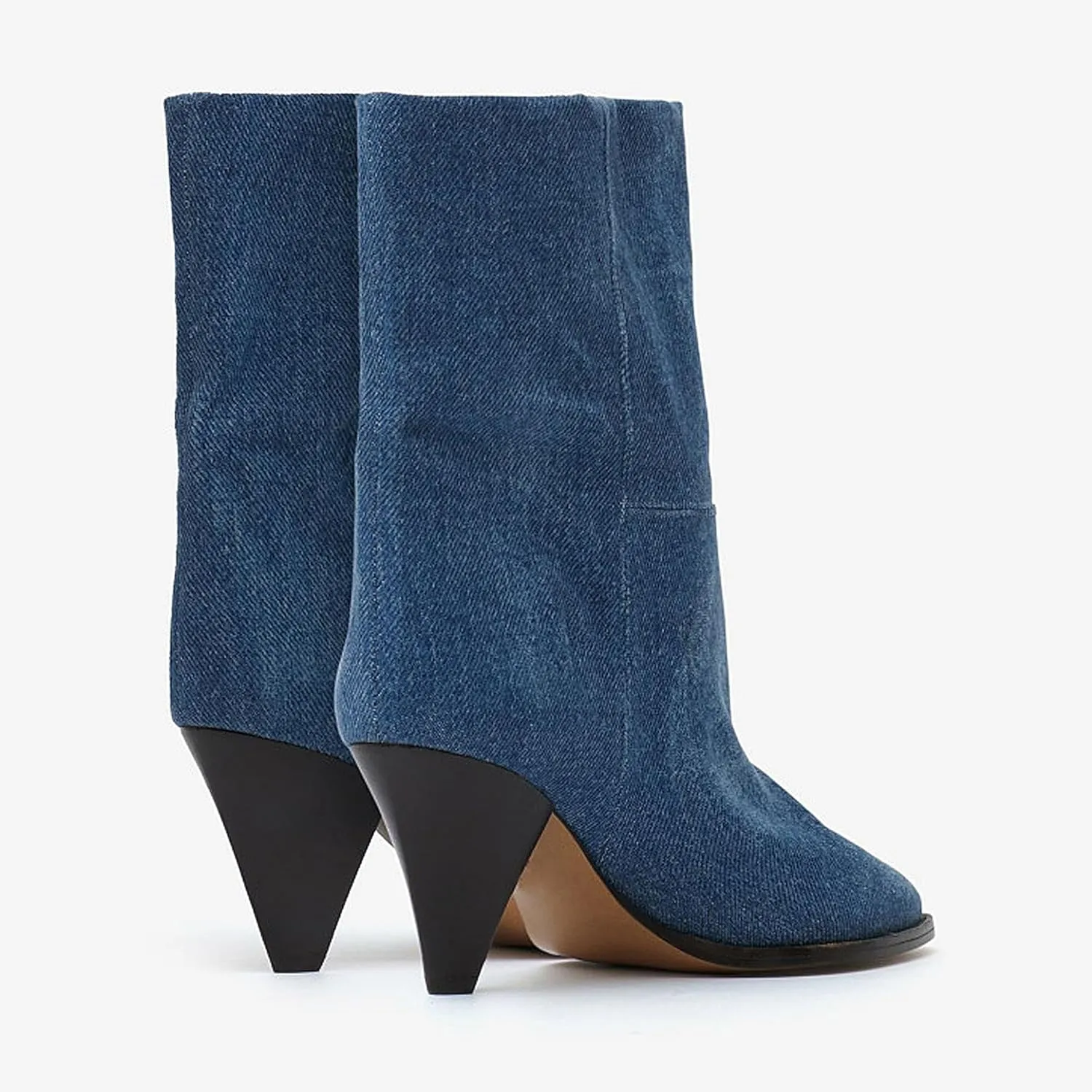 Women's Pointed Toe Ankle Boots High Heel Booties Fashion Chunky Heel Mid Calf Boots Dress Winter Comfy Warm Relaxed Slouchy Warm Casual Suede