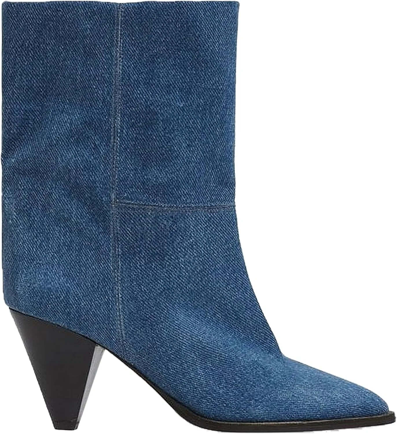 Women's Pointed Toe Ankle Boots High Heel Booties Fashion Chunky Heel Mid Calf Boots Dress Winter Comfy Warm Relaxed Slouchy Warm Casual Suede