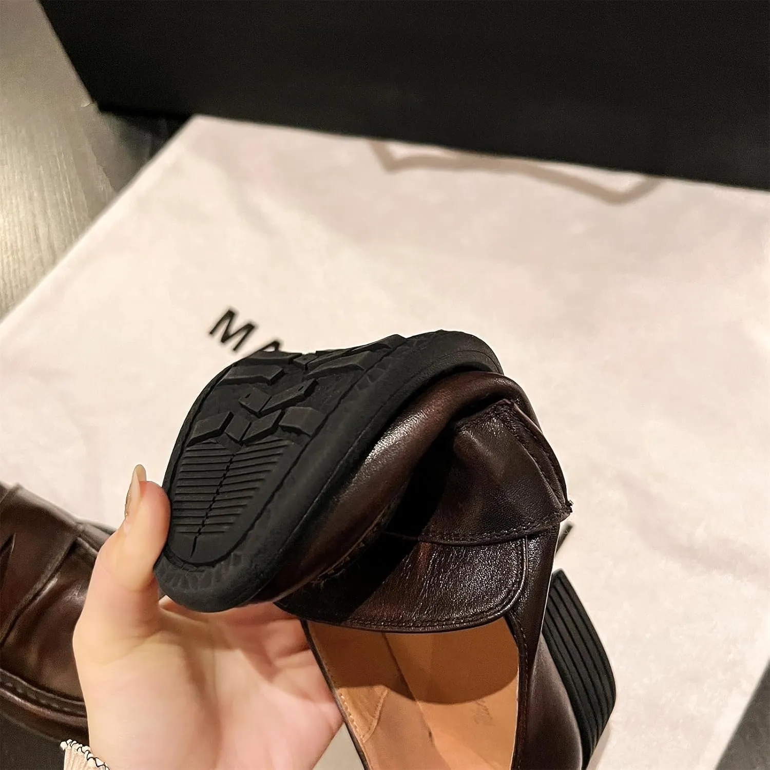 Women's Retro Platform Round Closed Toe Pumps Pull-On Chunky Low Heeled Loafers Office Work Casual Fashion Business Student Dress Shoes All Weather Daily Wear Concise Flats