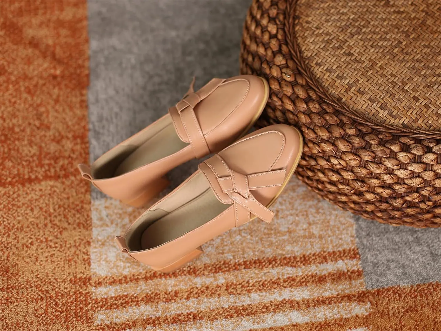 Women's Round Closed Toe Pump Loafers Pull-On Chunky Low Heel Classic Work Office Dress Casual Student Shoes Comfort Business Party Dating Holiday Going Out Everyday Shopping Pumps