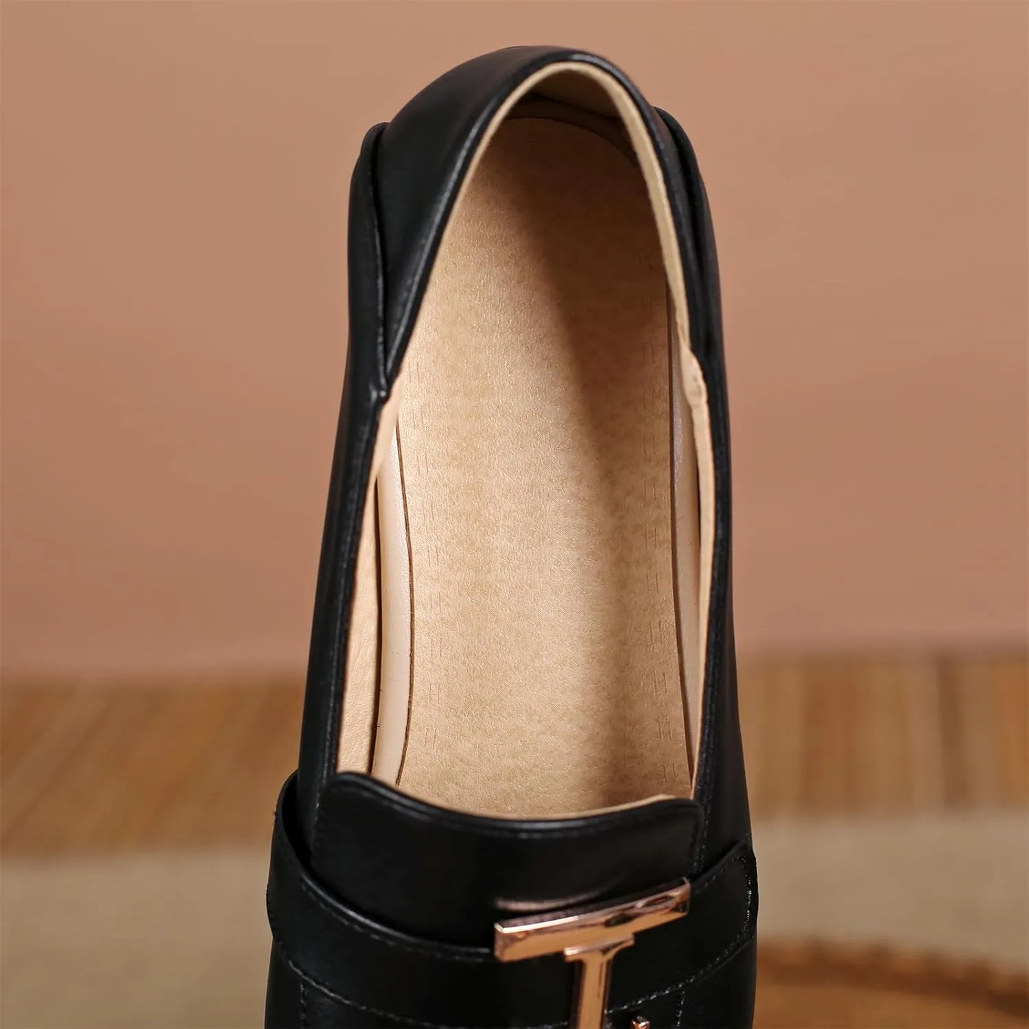 Women's Round Closed Toe Pump Loafers Pull-On Chunky Low Heel Metallic Classic Western Student Work Office Dress Casual Shoes Comfort Business Party Dating Shopping Daily Wear Pumps