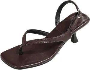 Women's Sandals Casual Wear Comfortable Thong Buckle Sandals With 6cm Heel Height Perfect Summer Outfits Beaded Heels