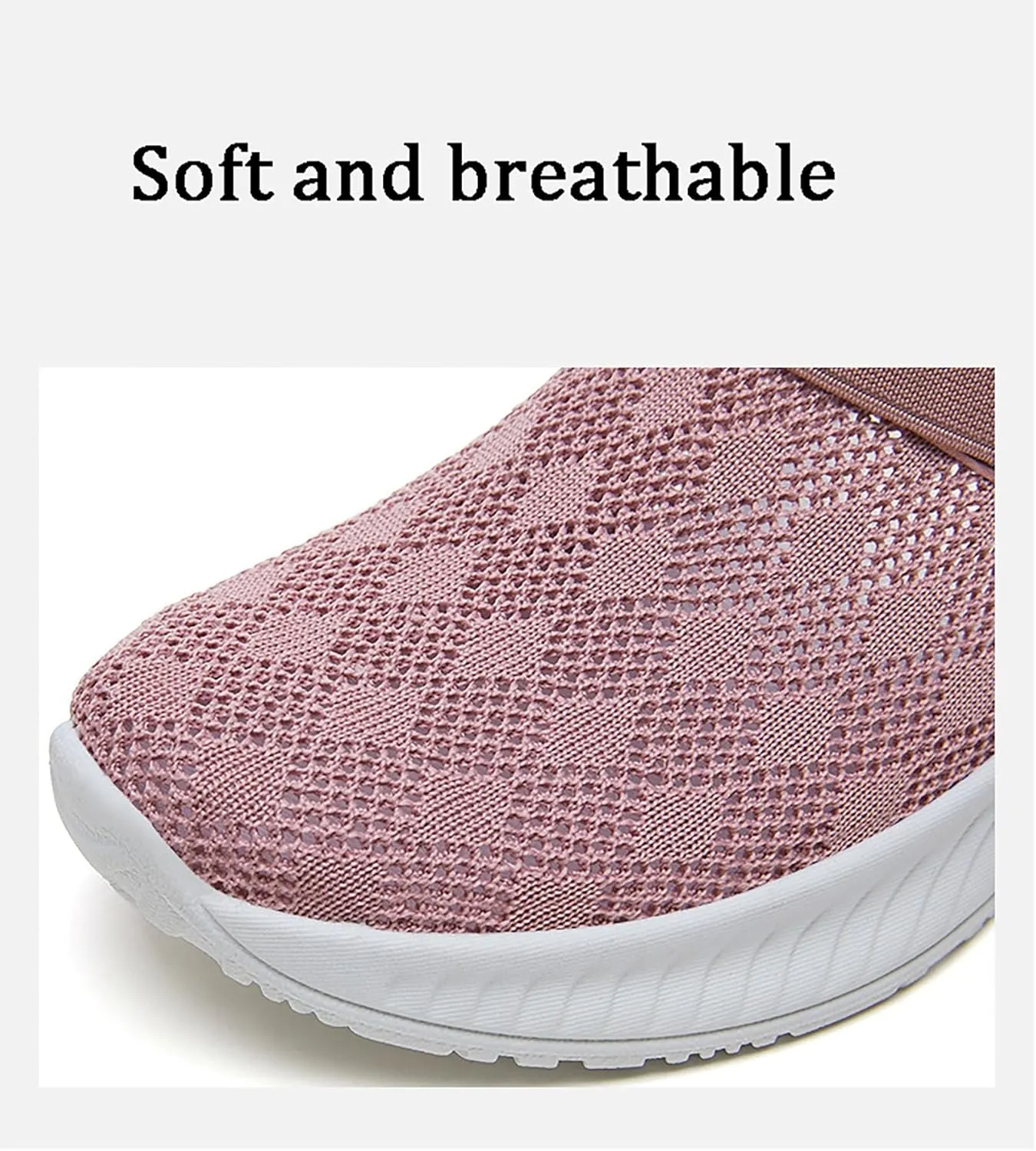Women's Shoes mesh Breathable Soft Sole Mules Fashion Knitted Slip on Lightweight Walking Shoes