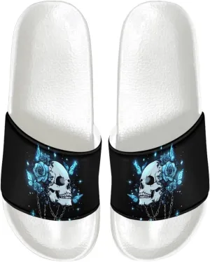 Women's Shower Shoes Fashion Non-Slip Bathroom Bedroom Sandals Slip On House Slides Lightweight Indoor Outdoor Sandals SizeUS 6-13.5