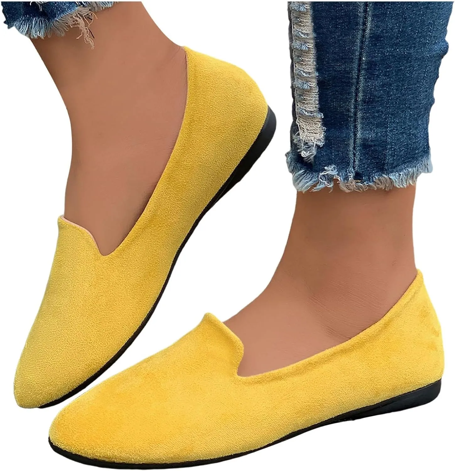 Women's Slip On Ballet Flat Round Toe for Women Dressy Comfortable Slip On Dress Business Casual Shoes for Women Dress Shoes Comfortable