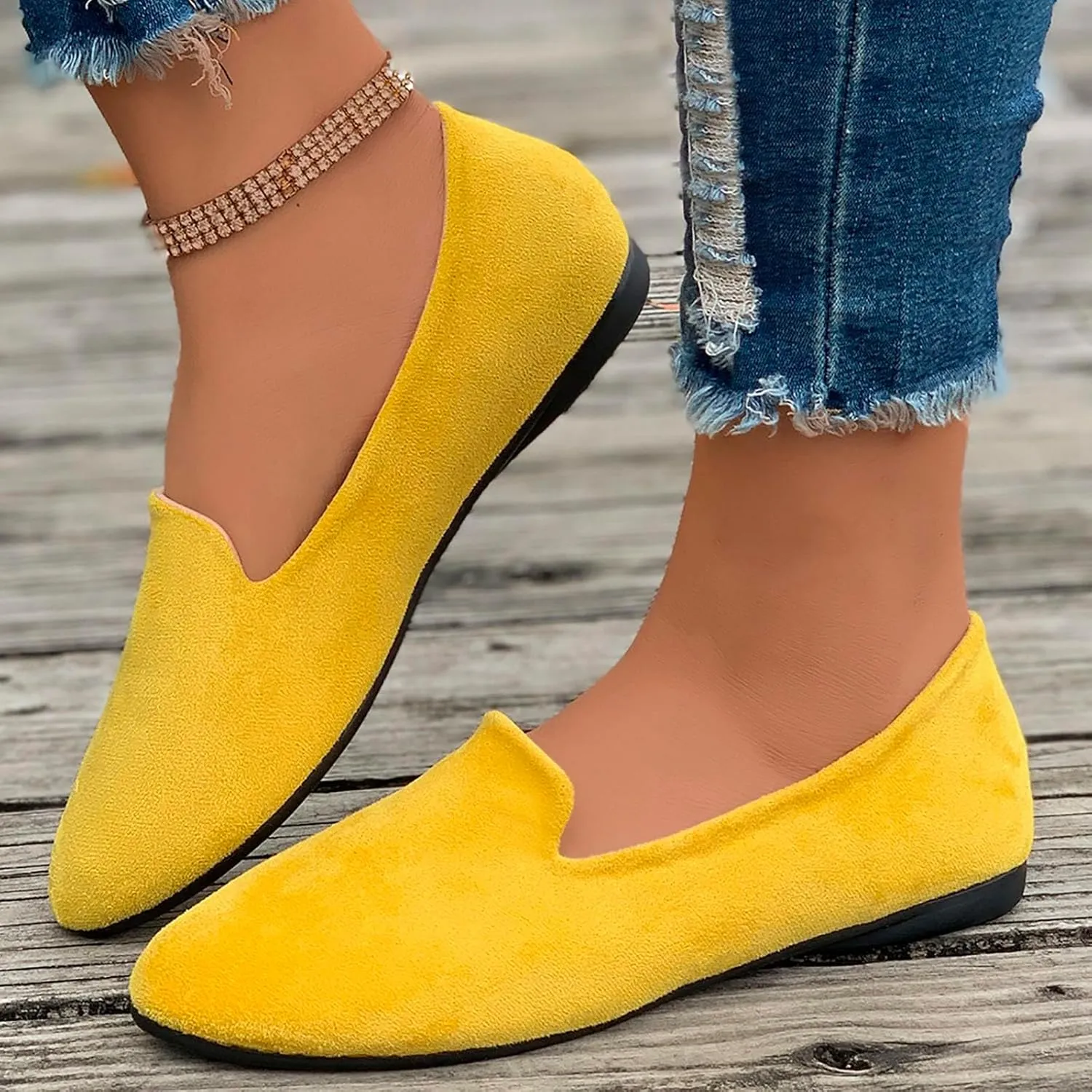 Women's Slip On Ballet Flat Round Toe for Women Dressy Comfortable Slip On Dress Business Casual Shoes for Women Dress Shoes Comfortable