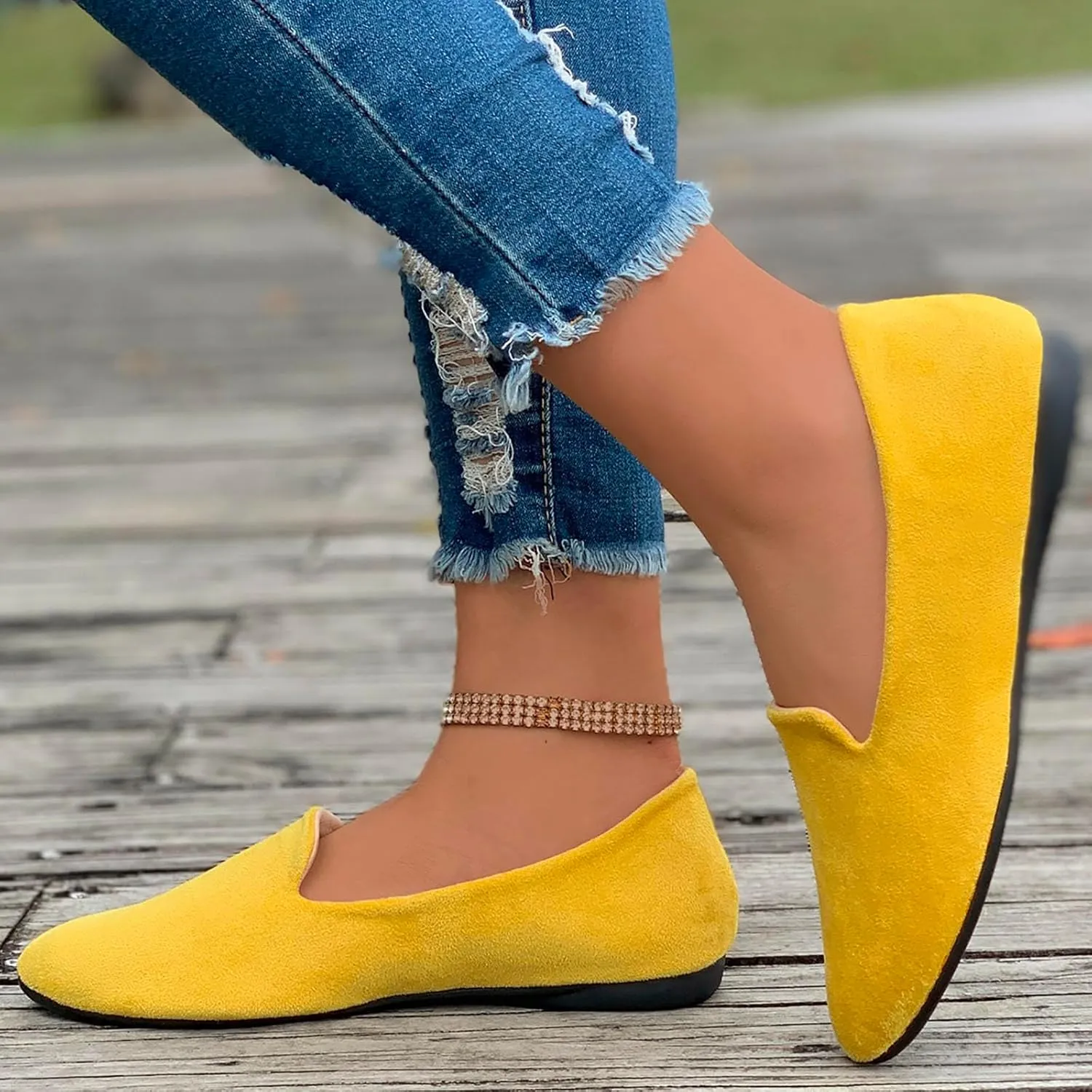 Women's Slip On Ballet Flat Round Toe for Women Dressy Comfortable Slip On Dress Business Casual Shoes for Women Dress Shoes Comfortable