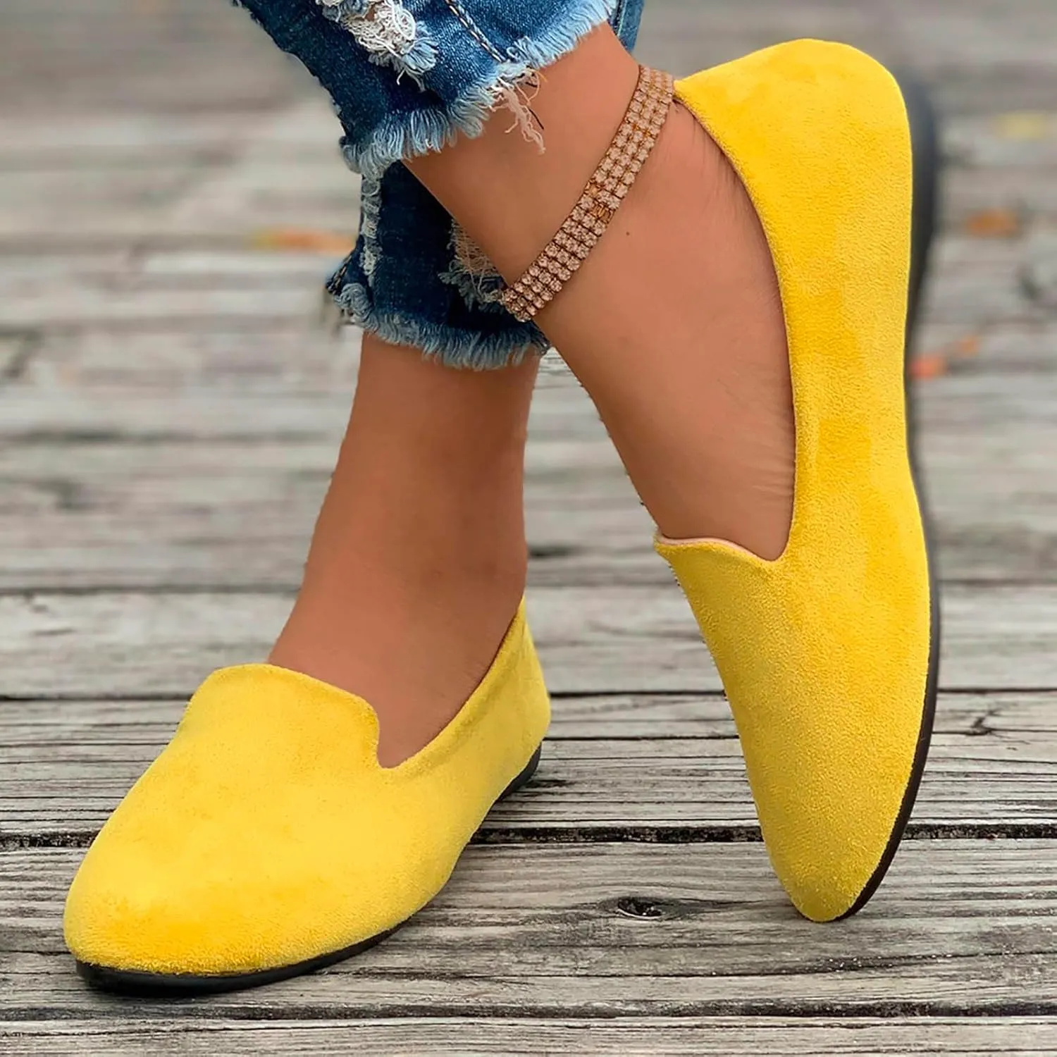 Women's Slip On Ballet Flat Round Toe for Women Dressy Comfortable Slip On Dress Business Casual Shoes for Women Dress Shoes Comfortable
