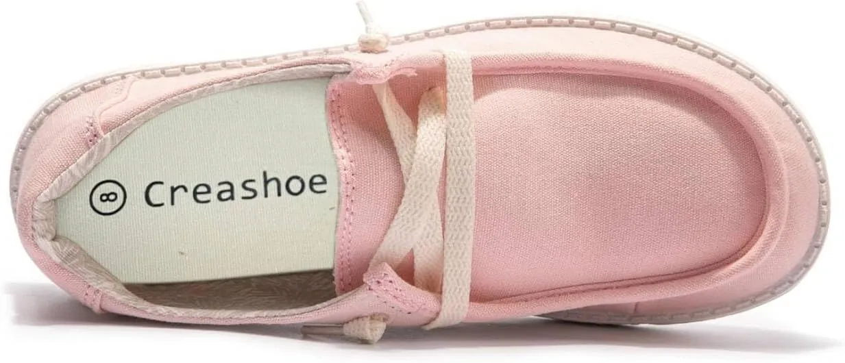 Women's Slip On Canvas Loafers - Breathable Low Top Casual Sneakers for Walking, Outdoor & Travel - Anti-Slip Comfort Shoes with Lightweight EVA Sole