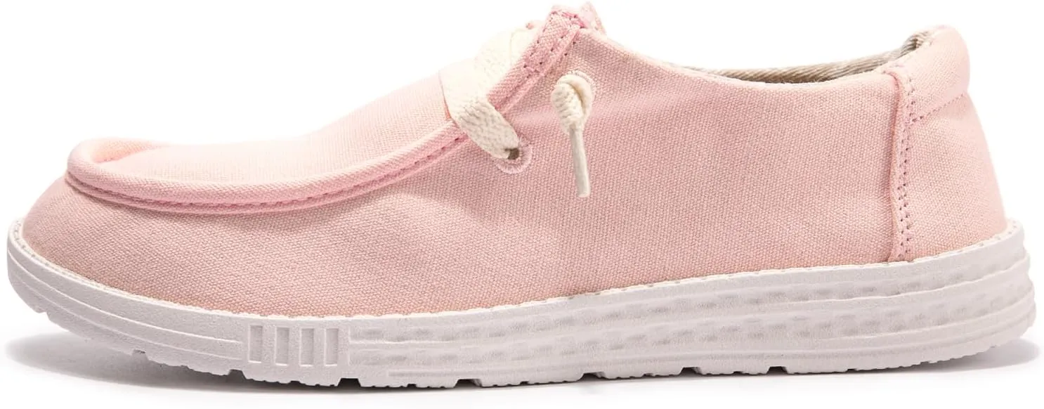 Women's Slip On Canvas Loafers - Breathable Low Top Casual Sneakers for Walking, Outdoor & Travel - Anti-Slip Comfort Shoes with Lightweight EVA Sole