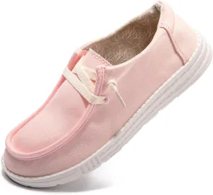Women's Slip On Canvas Loafers - Breathable Low Top Casual Sneakers for Walking, Outdoor & Travel - Anti-Slip Comfort Shoes with Lightweight EVA Sole