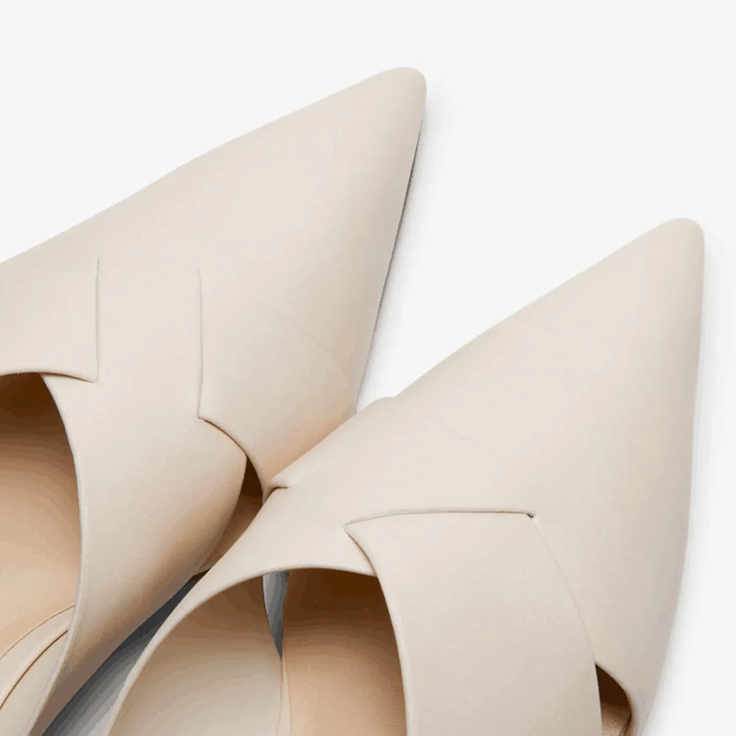 Women's Slip On Flat Mules Closed Pointed Toe Cut Out Comfortable Cross Strap Backless Loafer Shoes