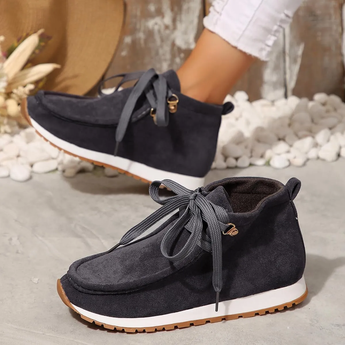 Women's Slip On Loafers Comfort Moccasins Shoes Non-Slip Thick Sole Comfort Fashion Wide Low Top Loafers