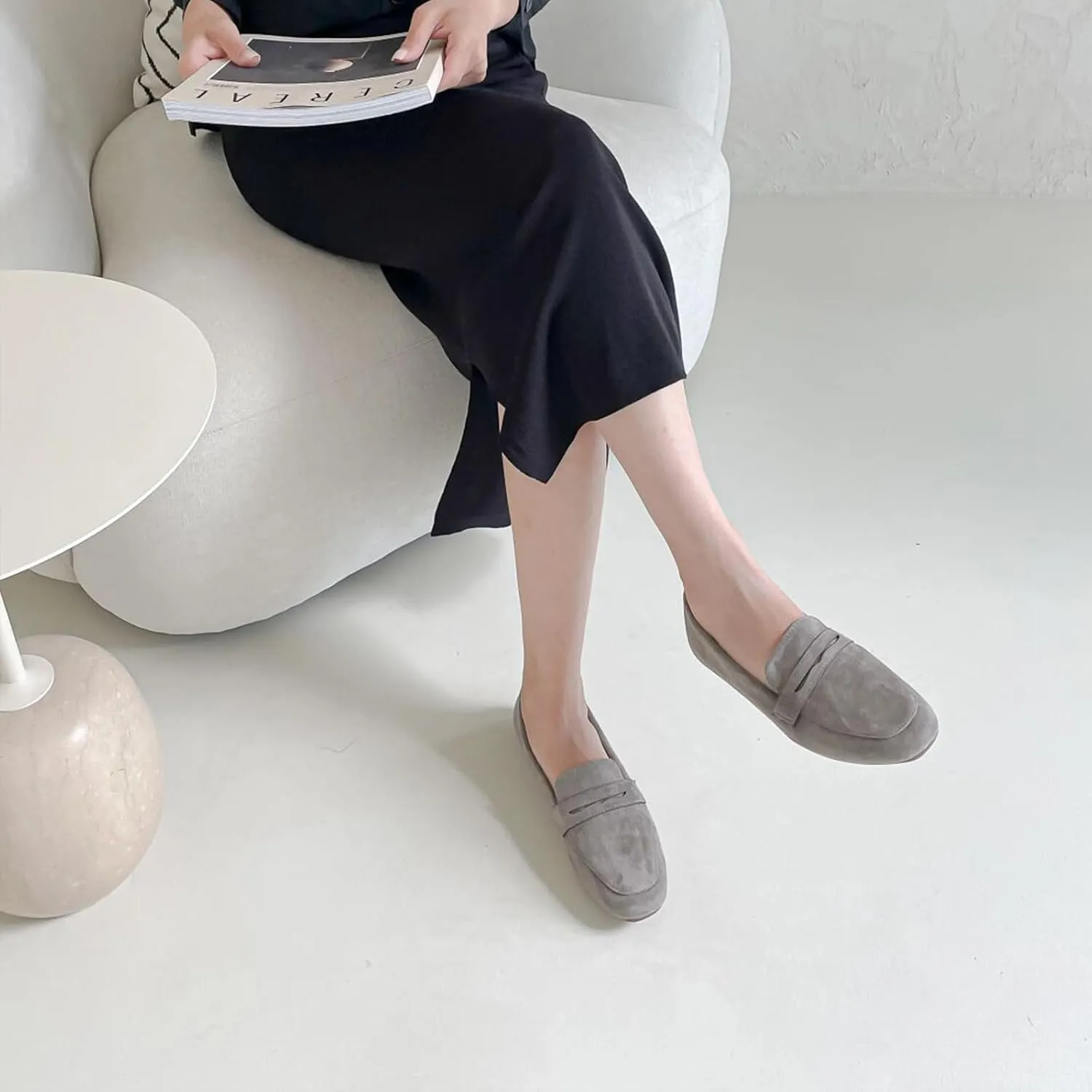 Women's Slip On Platform Loafers Lace-Up Round Toe Penny Loafers Non-Slip Comfort Casual Dressy School Shoes