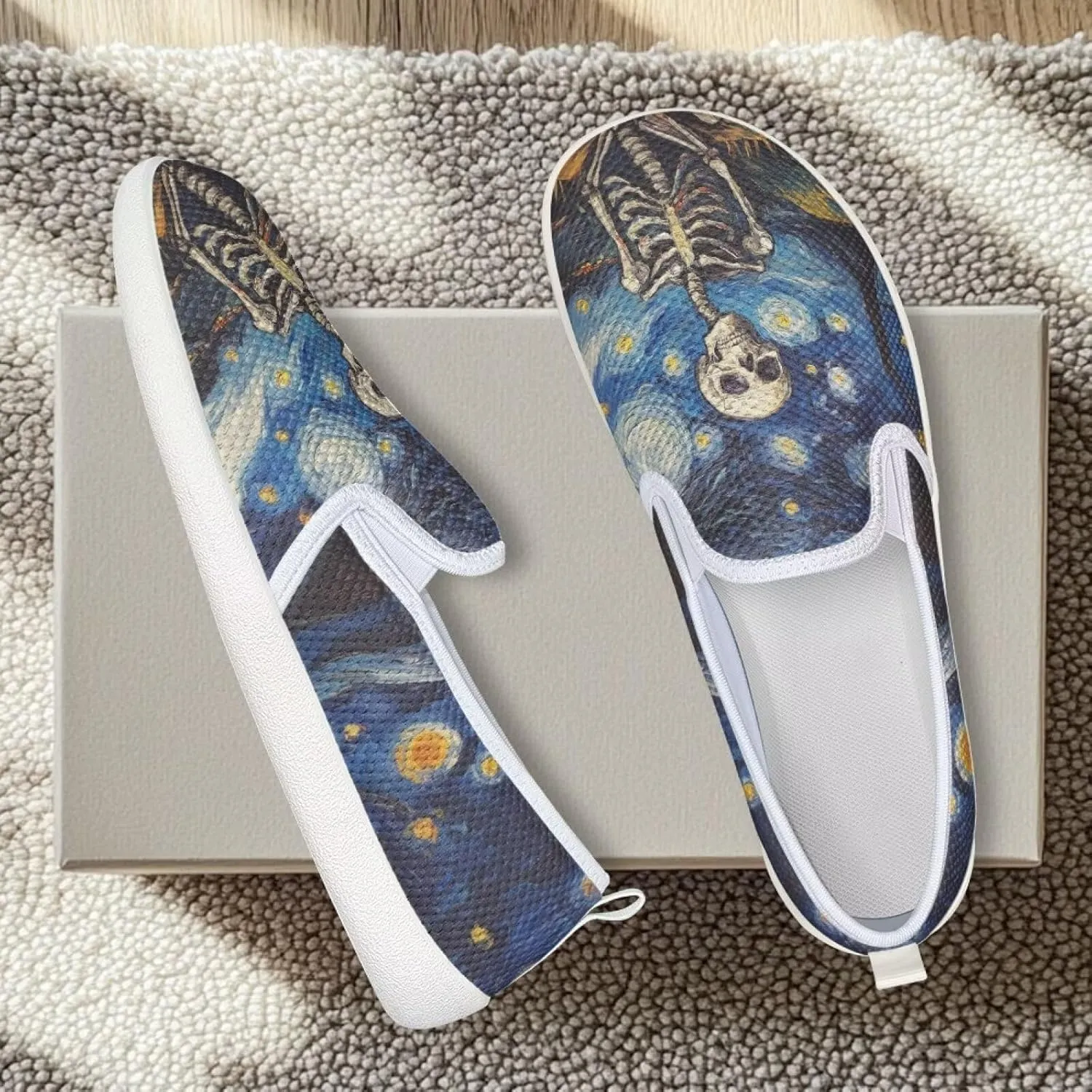 Womens Slip on Shoes Casual Wide Women's Shoes Flats White Sole
