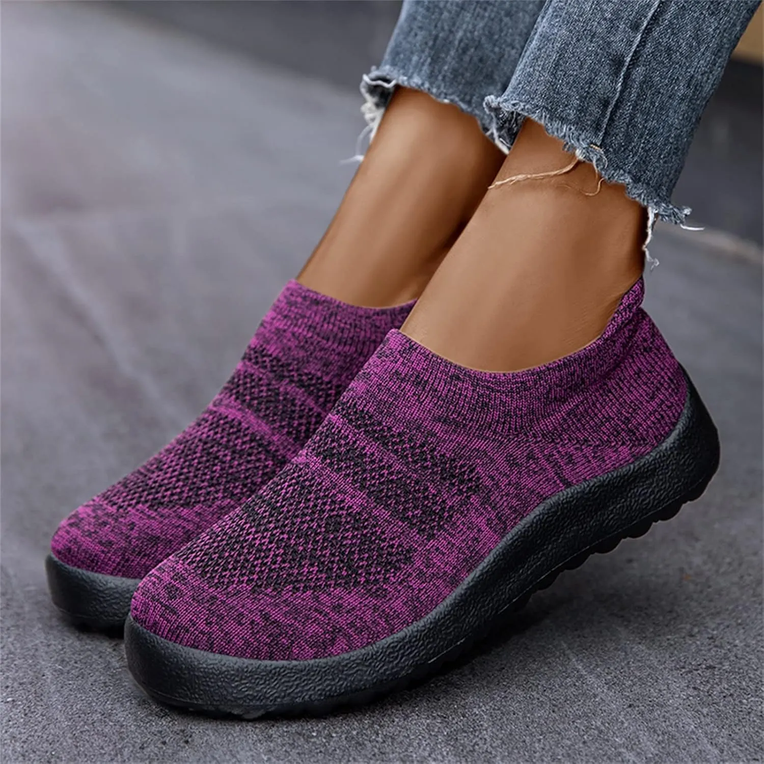 Womens Slip on Walking Shoes Comfort Lightweight Mens Running Shoes Wide Width Casual Shoes for Fall Chunky Sneakers Black Tennis Shoe Loafers Shoe