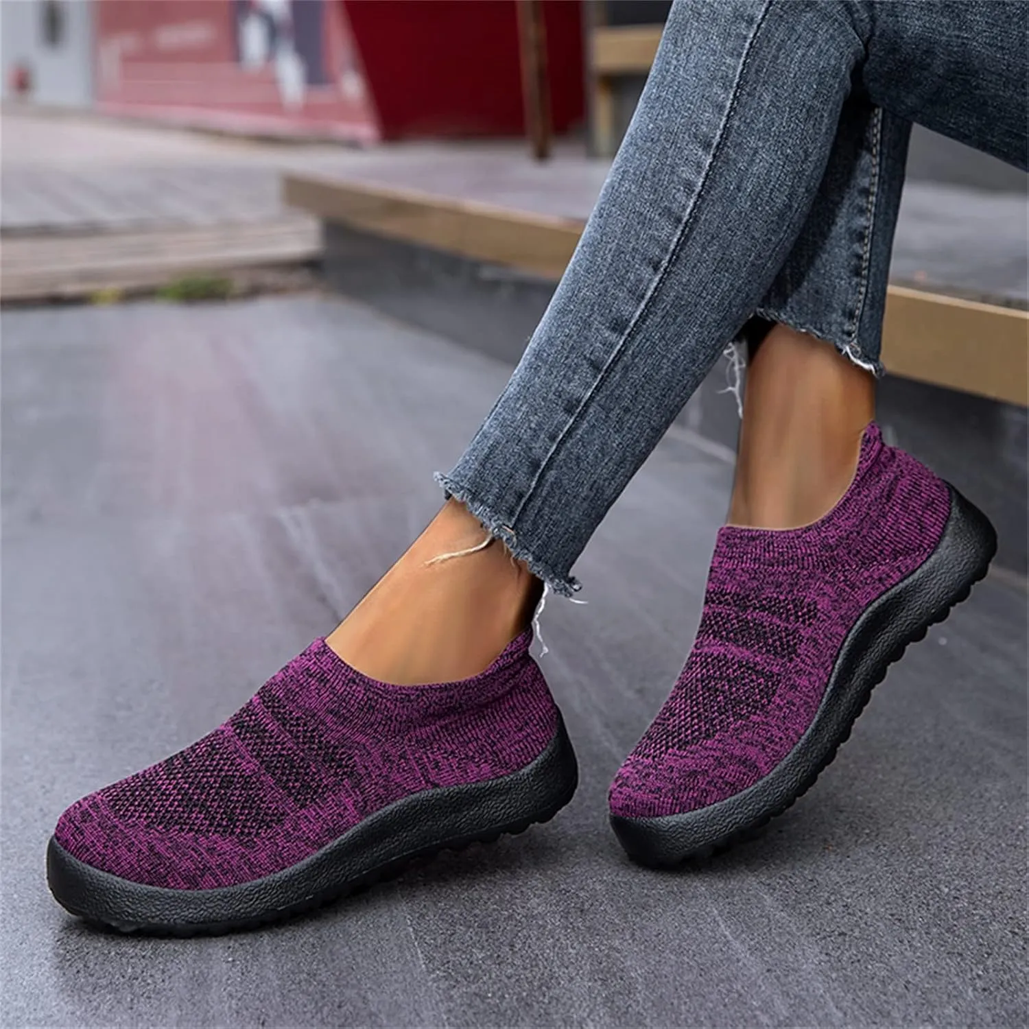 Womens Slip on Walking Shoes Comfort Lightweight Mens Running Shoes Wide Width Casual Shoes for Fall Chunky Sneakers Black Tennis Shoe Loafers Shoe