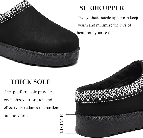 Women's Slippers Platform Mini Boots Anti-Slip Boot For Outdoor Short Ankle Boot Fur Fleece Lined Sneakers House slippers