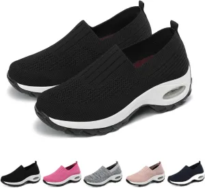 Womens Sneakers-Air Go-Walk Air Cushion Trainers, 2023 New Women's Orthopedic Platform Arch Sneakers, Breathable Mesh Air Cushion Non-Slip Walking Shoes, Best Arch Support Shoes for Women