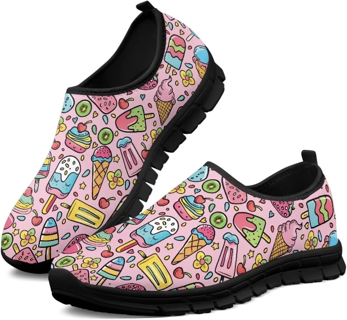 Women's Sneakers Casual Low Top Running Sneaker Flat Breathable Loafers Comfortable Slip On Holiday Shoes for Womens