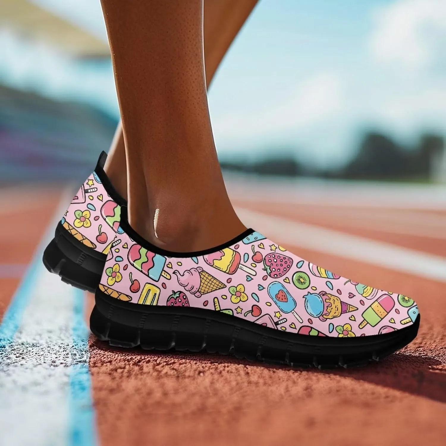 Women's Sneakers Casual Low Top Running Sneaker Flat Breathable Loafers Comfortable Slip On Holiday Shoes for Womens