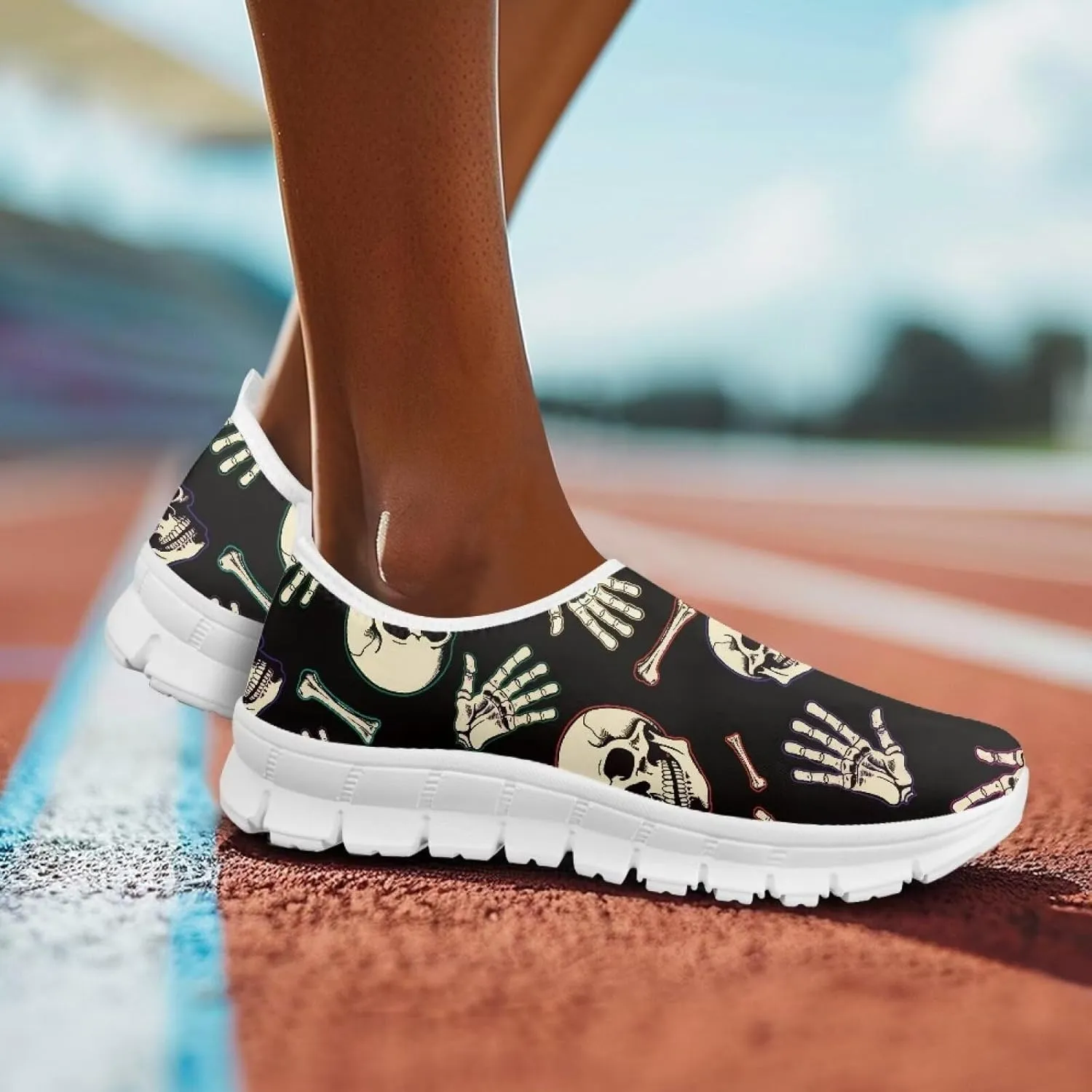 Women's Sneakers Casual Low Top Running Sneaker Flat Loafers Breathable Comfortable Slip On Holiday Shoes for Womens
