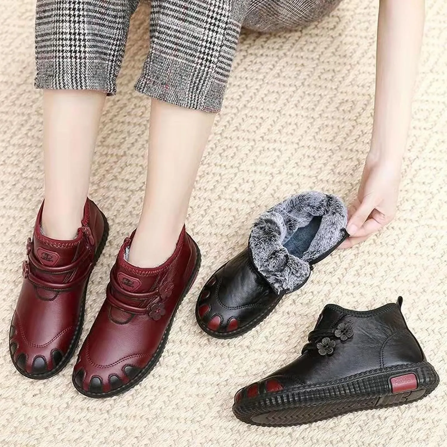 Women's Snow Boots 𝐖aterproof Insulated Winter Walking Shoes For Men Winter Boots for Women Wide Calf Shoes