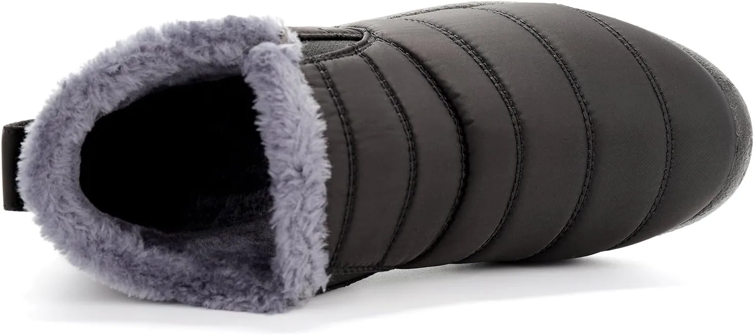 Womens Snow Boots Winter Warm Booties Fur Lined Anti-Slip Ankle Boots Outdoor Slip On Waterproof Booties Comfortable Warm Shoes