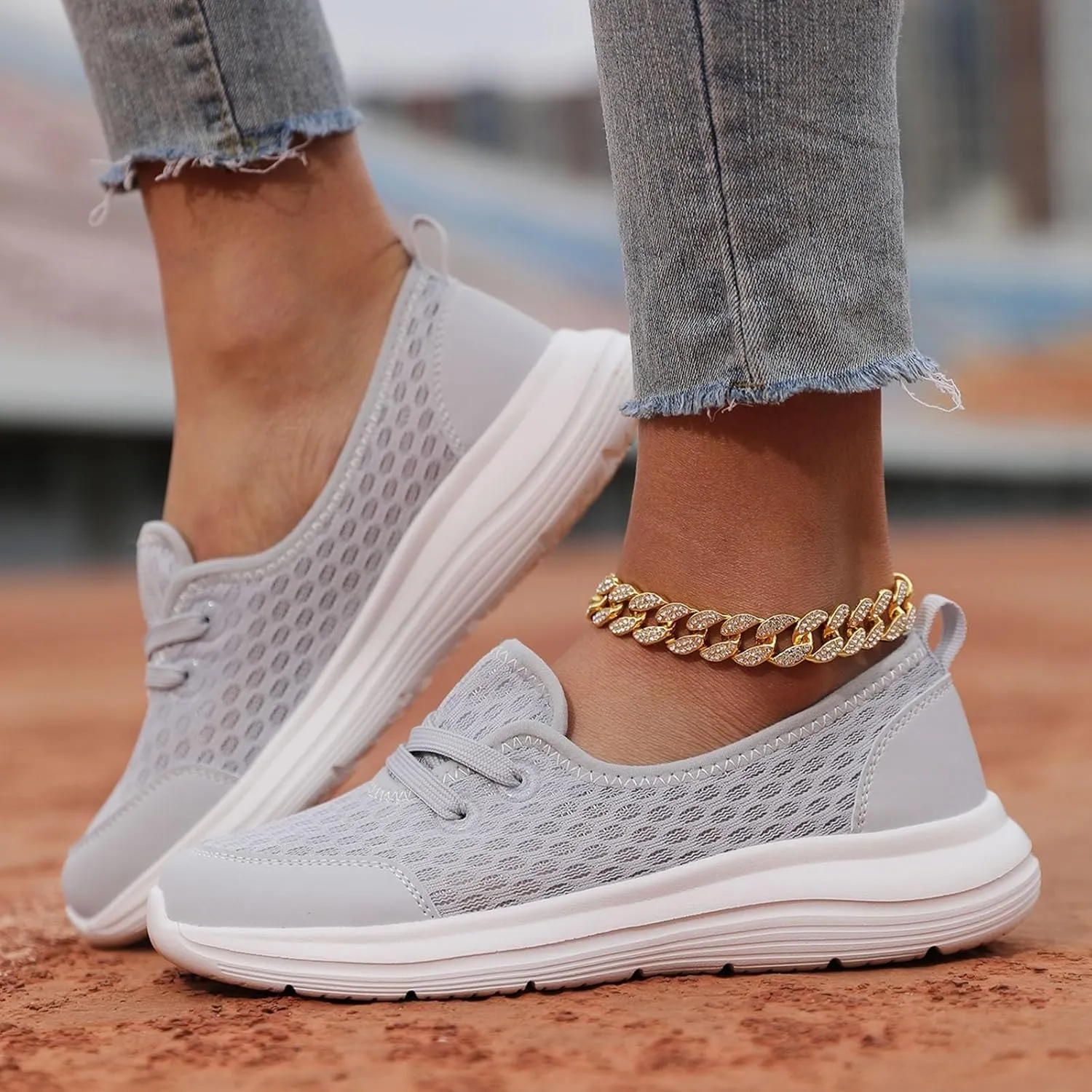 Women's Soft Sole Mesh Comfort Orthopedic Shoes, Women Slip On Walking Shoes with Arch Support Breathable Non Slip Orthopedic Sneakers Memory Foam Summer Shoe