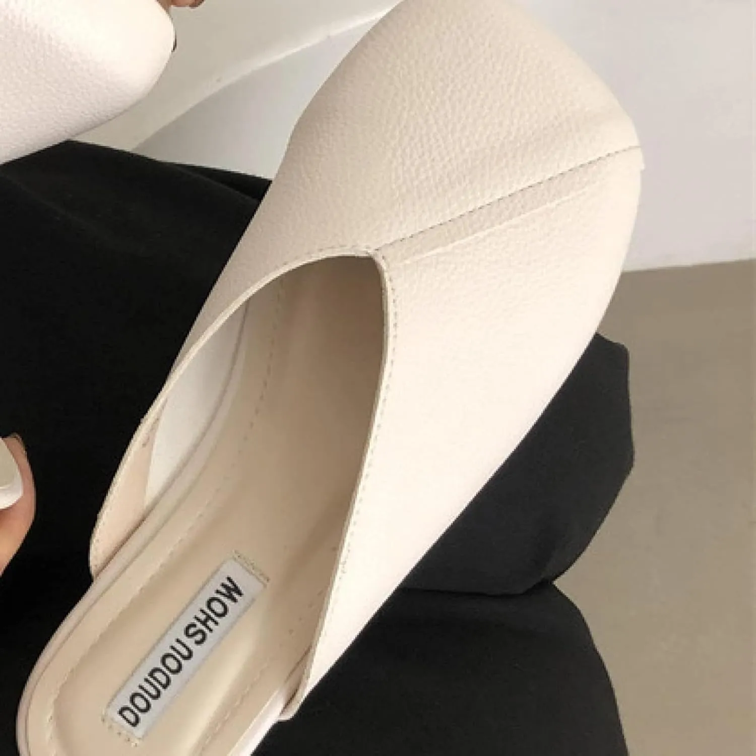 Women's Square Toe Mule Sandals, Soft Ultra-fine Fiber, Low Heel, Outdoor Walking, Backless Sandals, Slippers