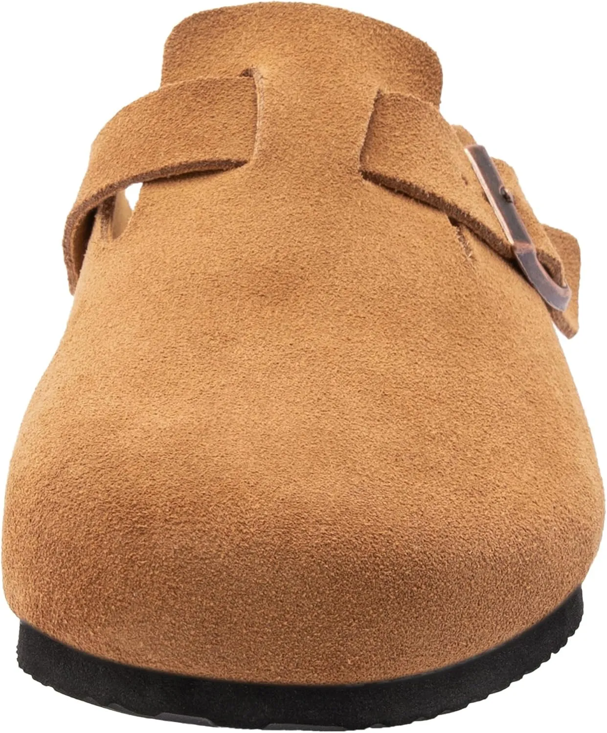 Women's Suede Clogs Men's Slip-On Mules Non-Slip Potato Shoes Arch Support Sandals with Adjustable Buckle for Indoor & Outdoor Use
