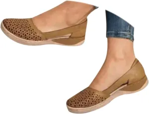 Women's Summer 2025 Orthopedic Fisherman Sandals - Black Mesh Wedge Slip-Ons with Arch Support