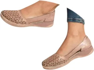 Women's Summer 2025 Orthopedic Fisherman Sandals - Black Mesh Wedge Slip-Ons with Arch Support
