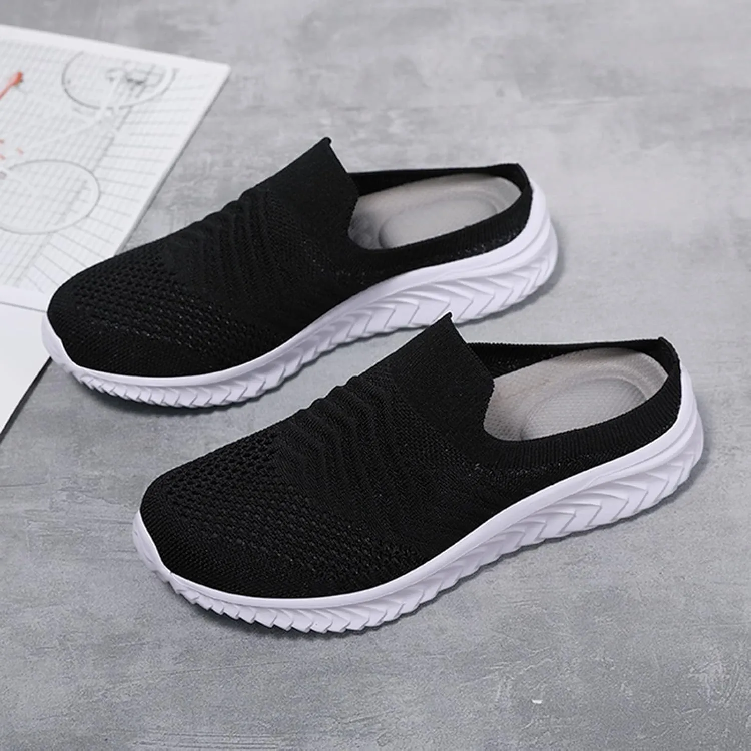 Womens Summer Breathable Mesh Slippers Mens Casual Shoes Walking Men's Casual Dress Shoes Men's Fashion Sneakers White Tennis Shoe Loafers Casual Slip On